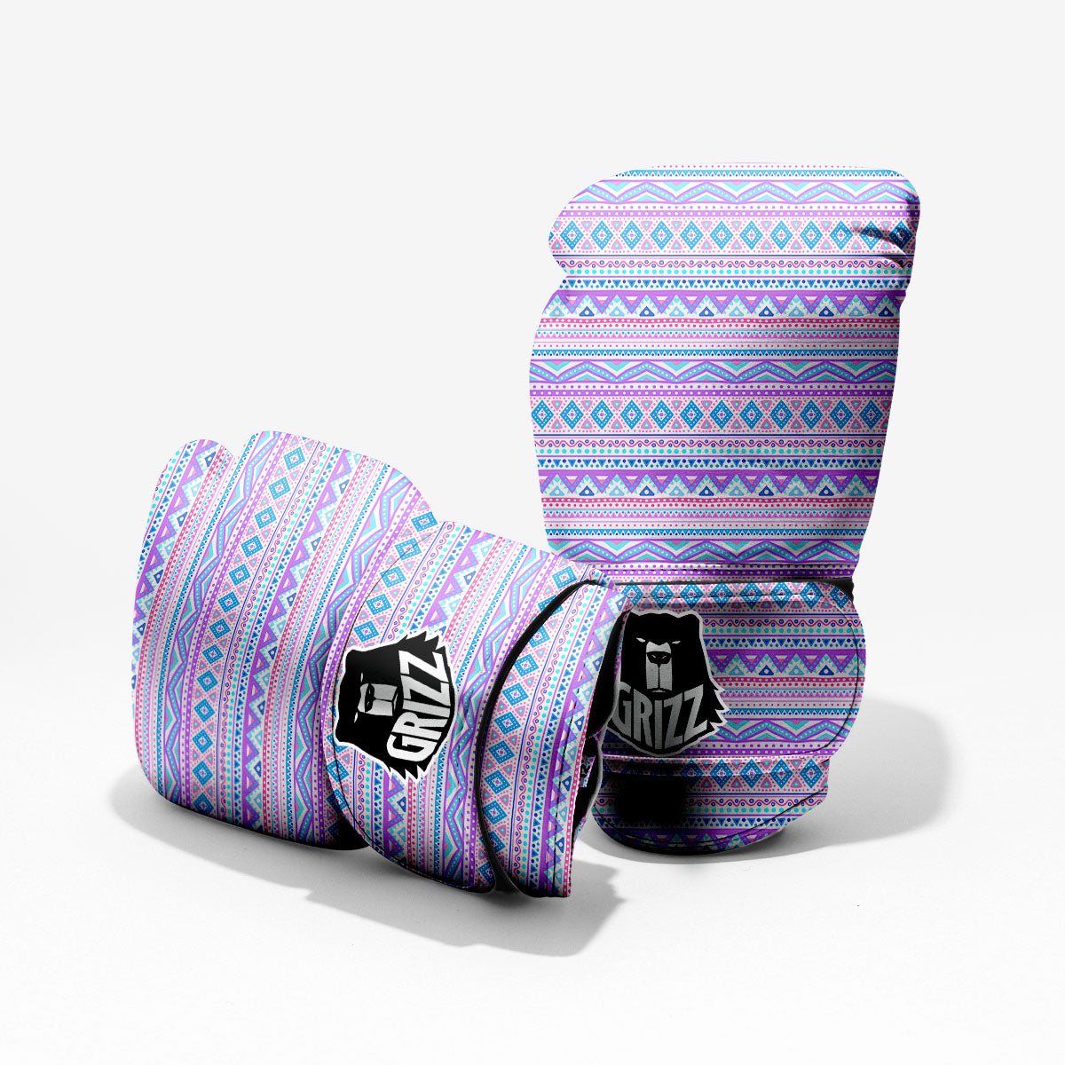 Aztec Pink And Pastel Print Pattern Pro Boxing Glove