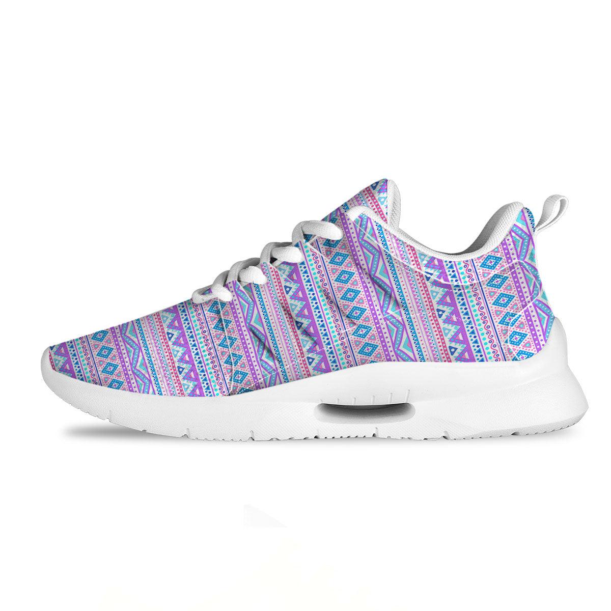 Aztec Pink And Pastel Print Pattern Tennis Shoes-grizzshop