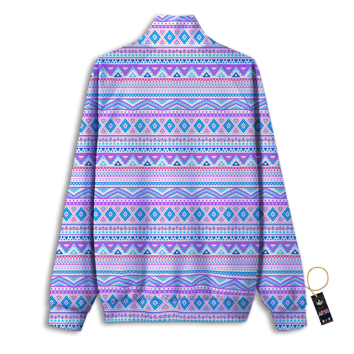 Aztec Pink And Pastel Print Pattern Track Jacket-grizzshop
