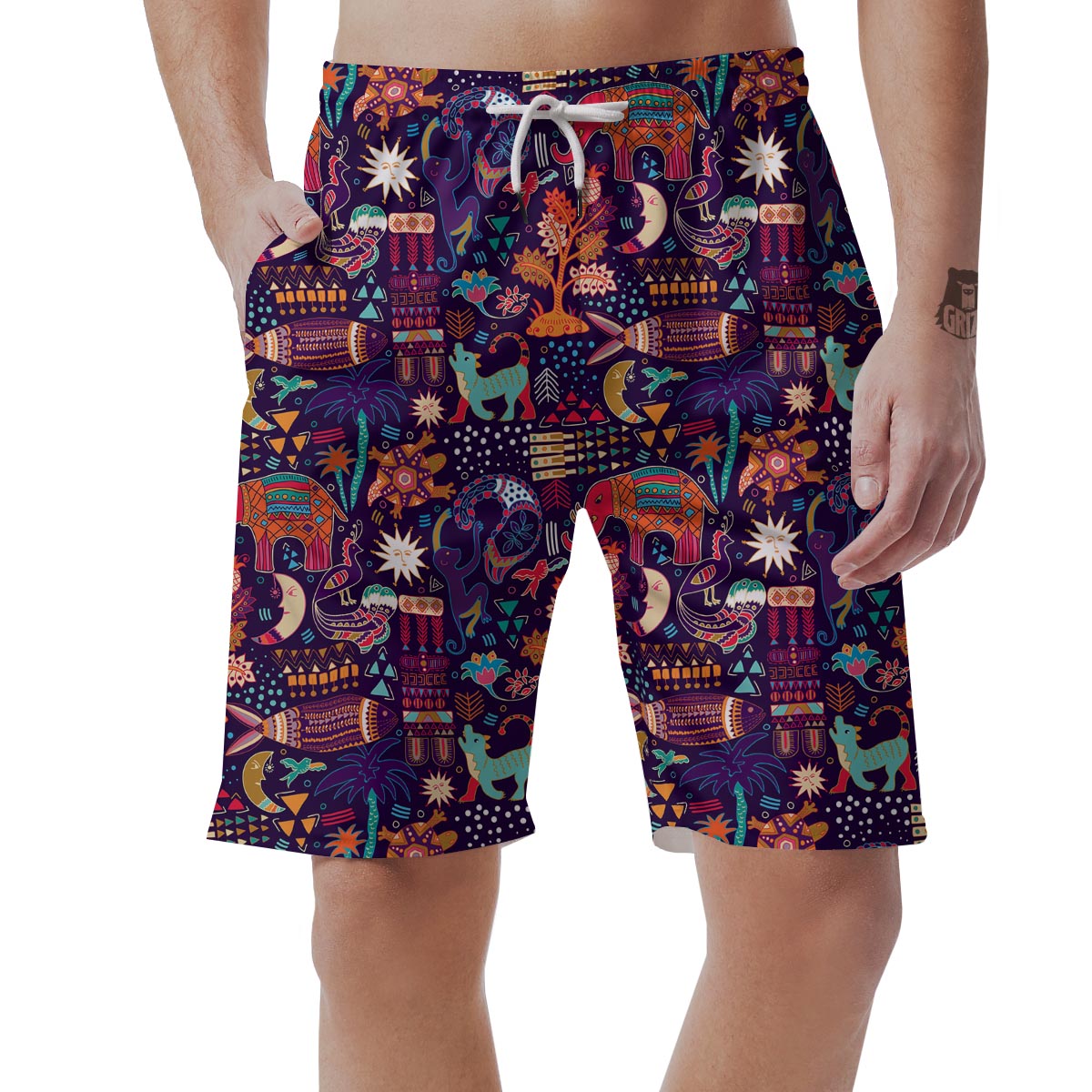 Aztec Psychedelic Trippy Men's Shorts-grizzshop