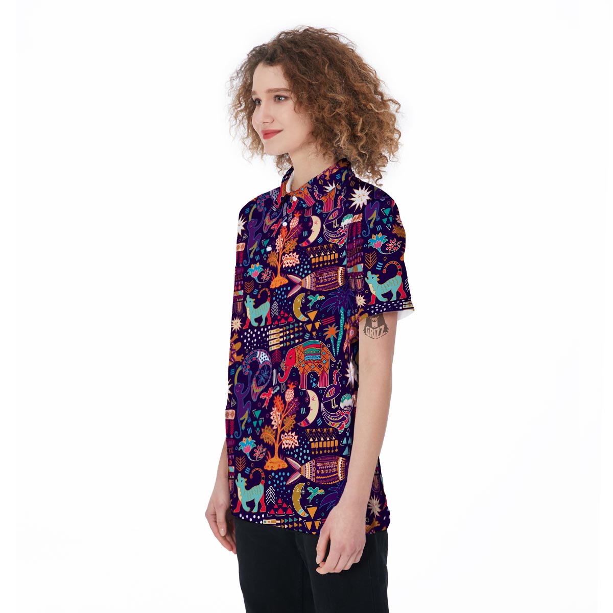 Aztec Psychedelic Trippy Women's Golf Shirts-grizzshop