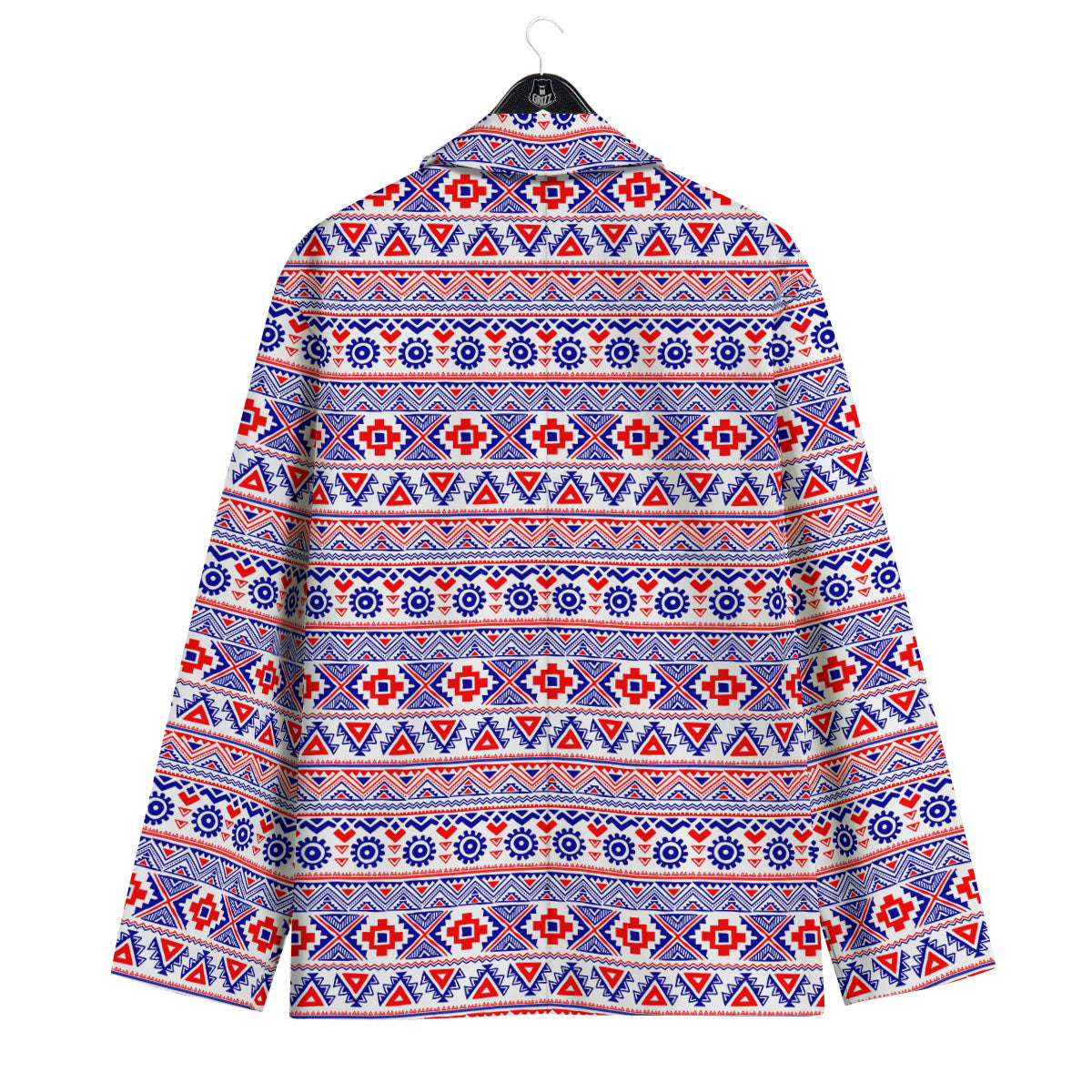 Aztec Red And Blue Print Pattern Men's Sport Coat-grizzshop