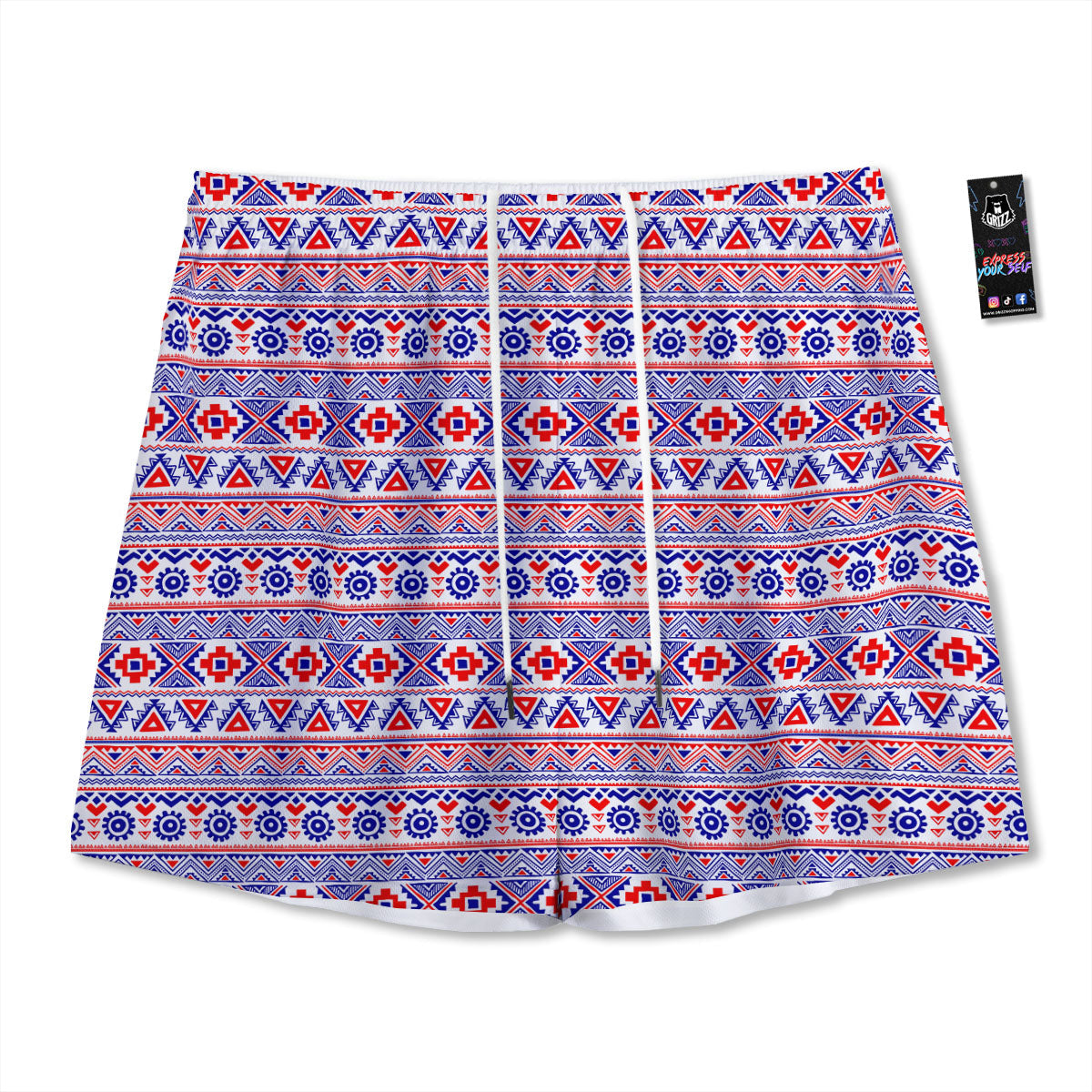 Astronaut Skull Digital Glitch Print Mesh Shorts