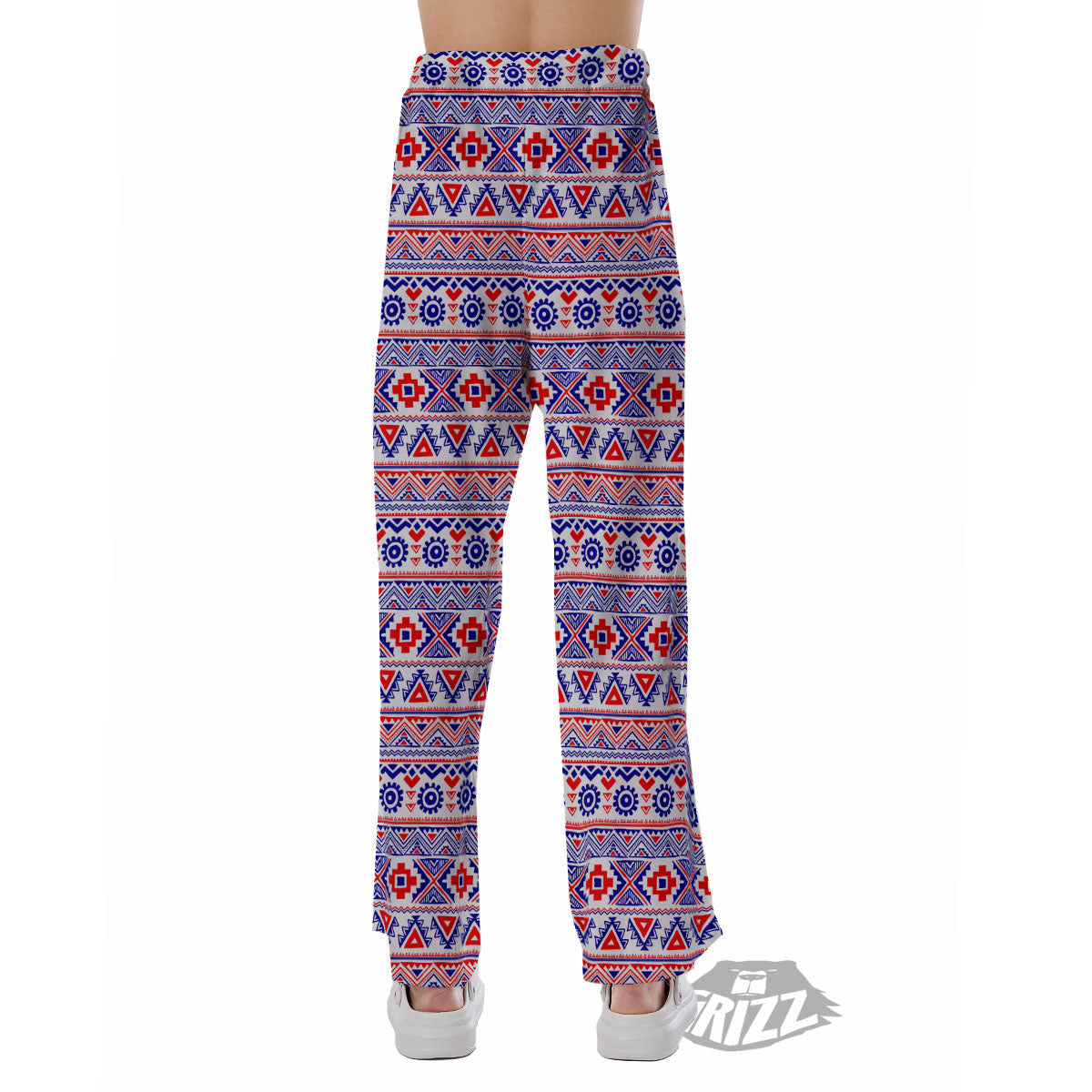 Aztec Red And Blue Print Pattern Pajama Pants-grizzshop