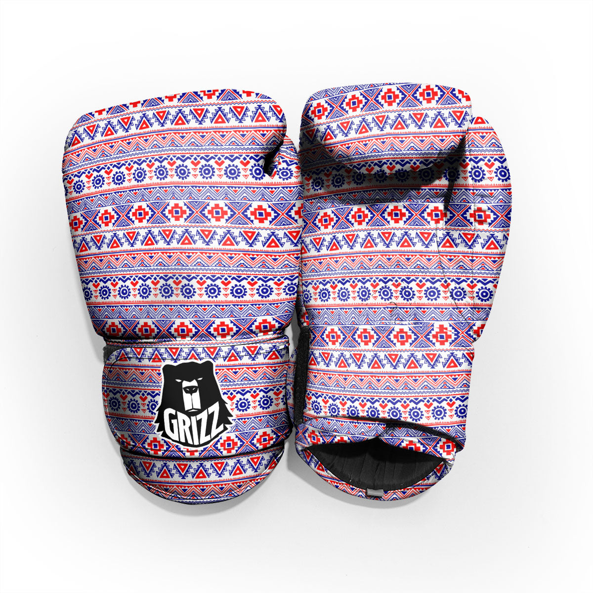 Aztec Red And Blue Print Pattern Pro Boxing Glove