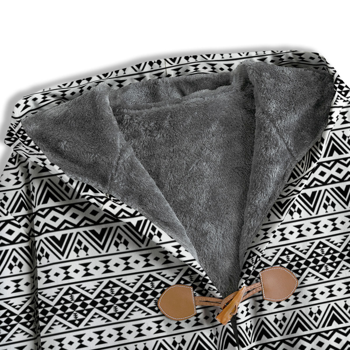 Aztec Texture White And Black Print Pattern Men's Windbreaker Jacket-grizzshop