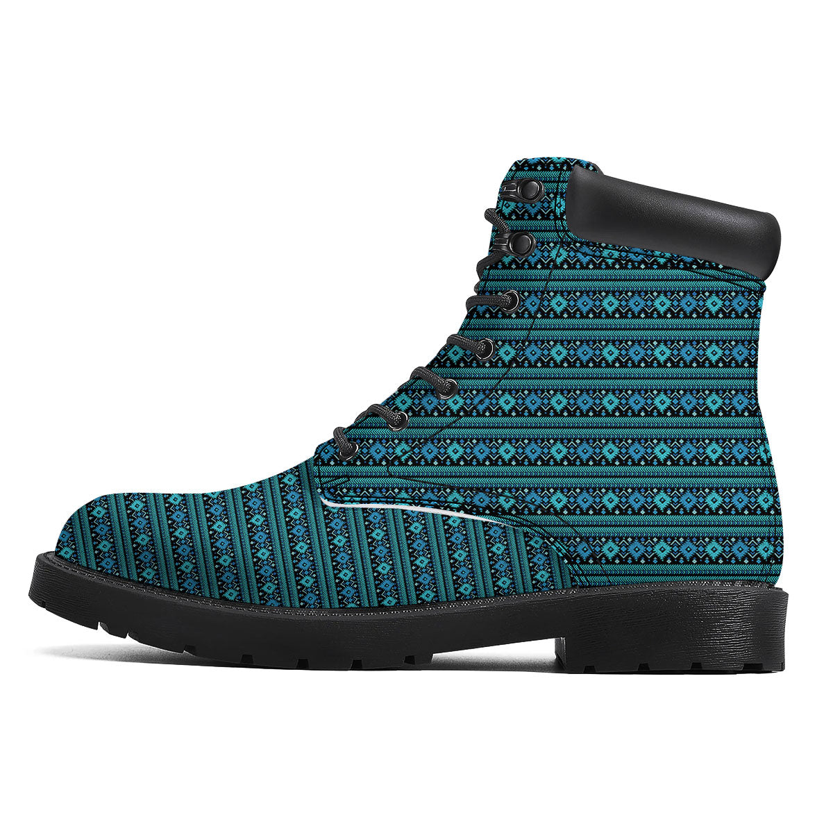 Aztec Tribal Blue Native Print Pattern Boots-grizzshop