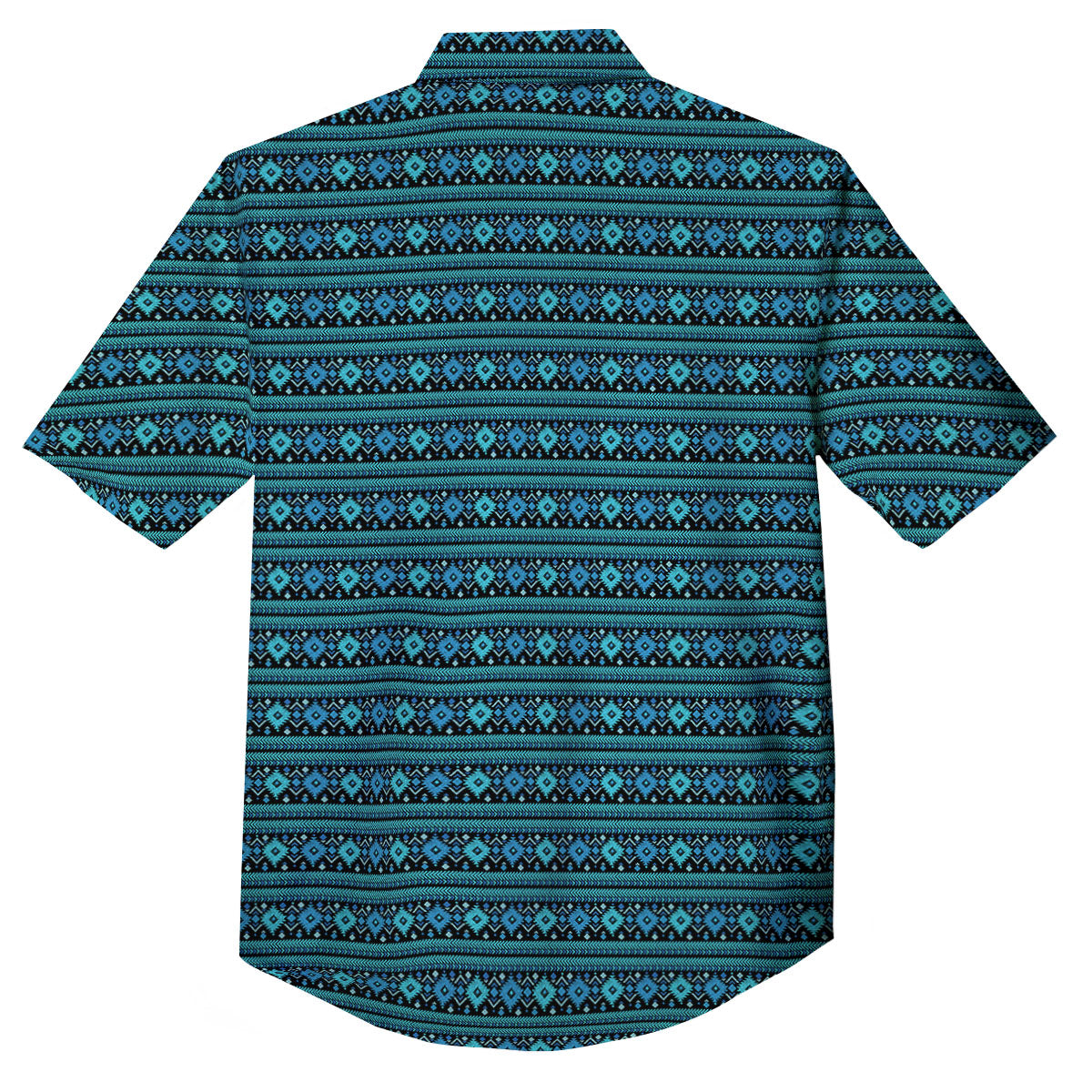 Aztec Tribal Blue Native Print Pattern Button Up Shirt-grizzshop