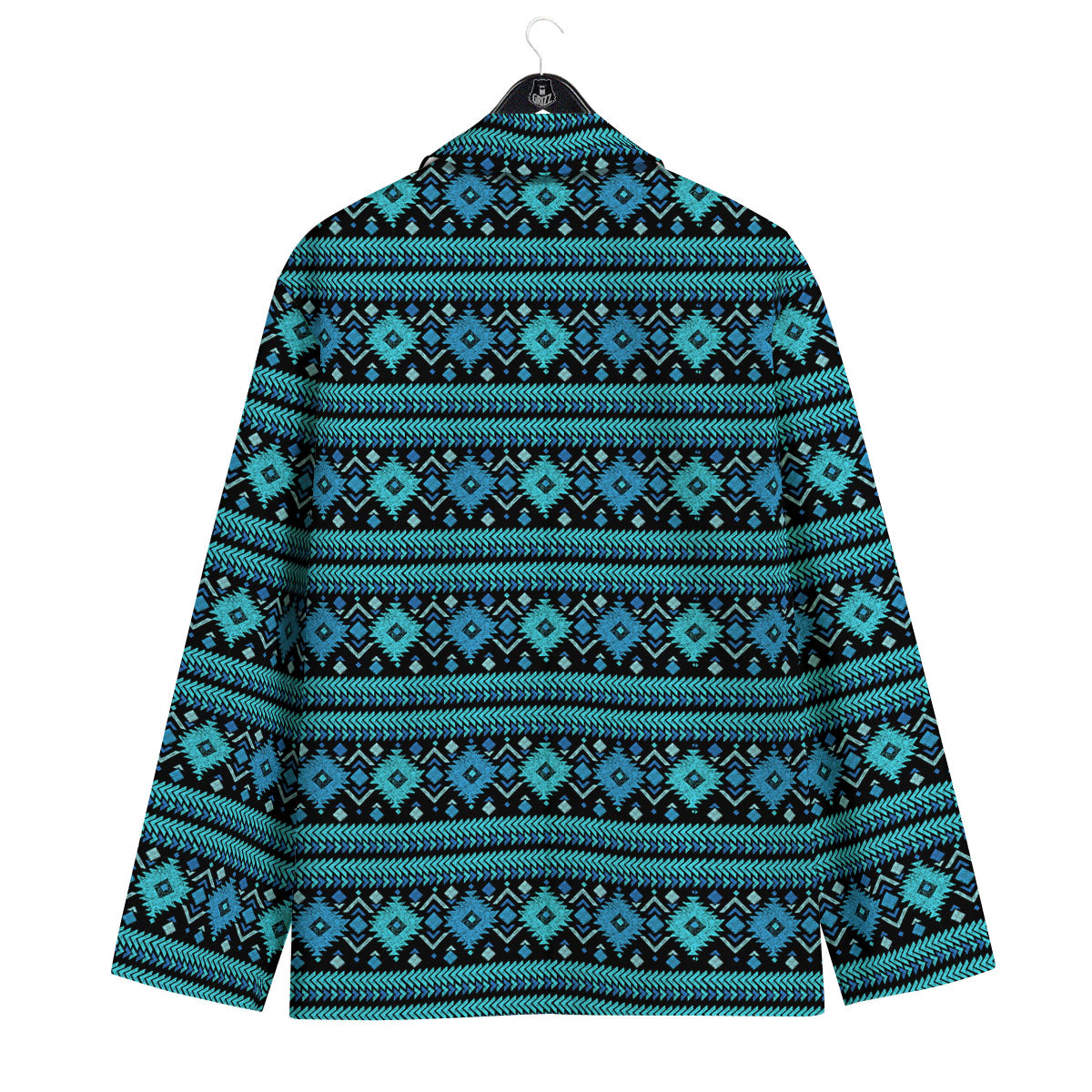 Aztec Tribal Blue Native Print Pattern Men's Sport Coat-grizzshop