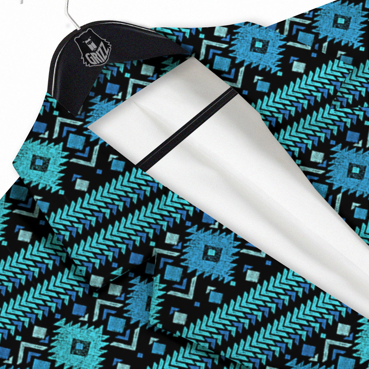 Aztec Tribal Blue Native Print Pattern Men's Sport Coat-grizzshop