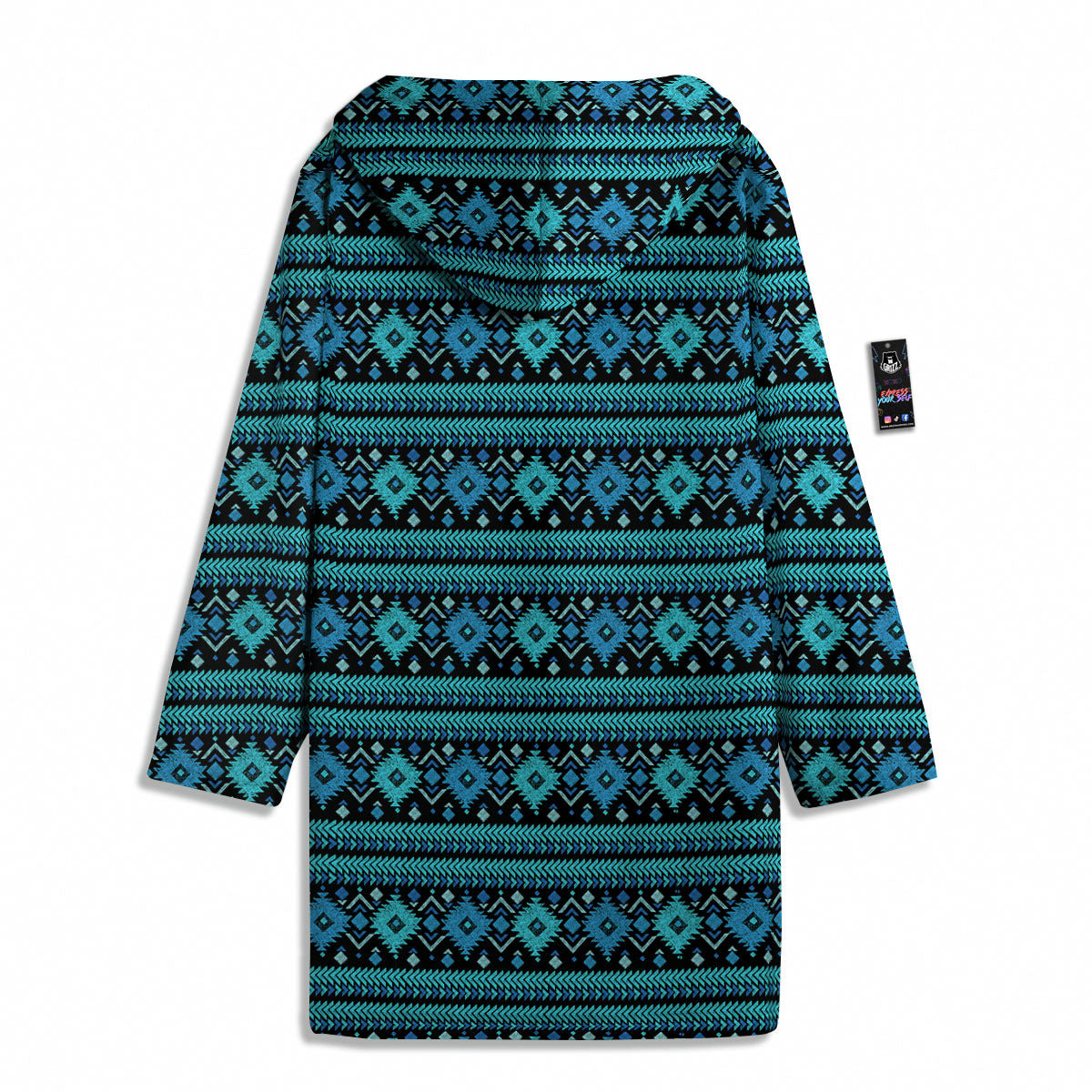 Aztec Tribal Blue Native Print Pattern Men's Windbreaker Jacket-grizzshop