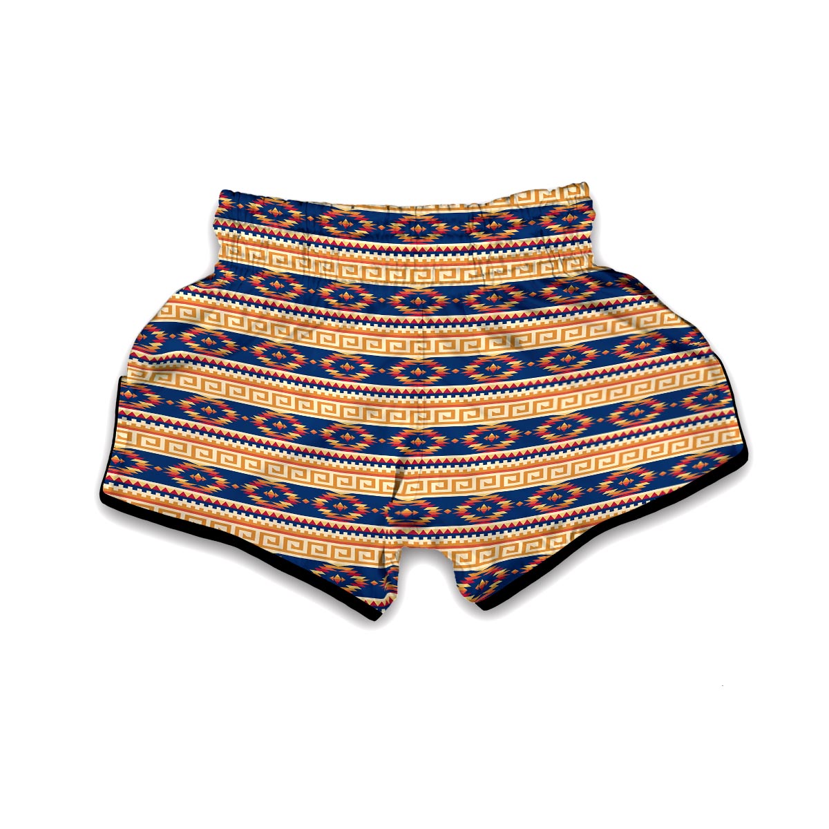 Aztec Tribal Indians Navajo Native American Print Muay Thai Boxing Shorts-grizzshop