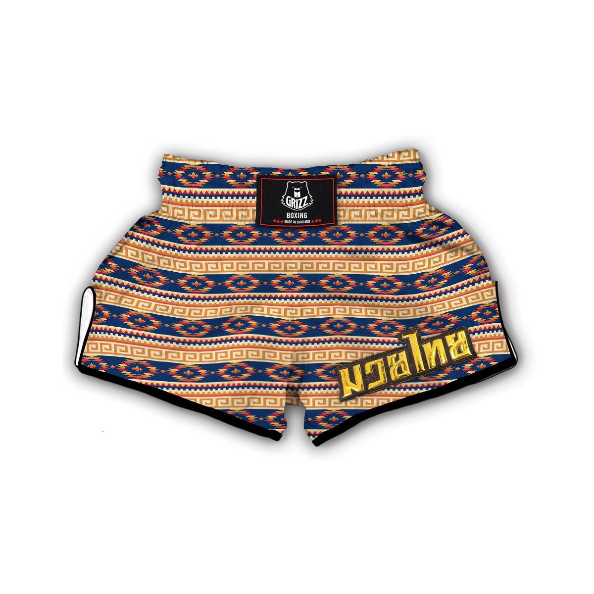 Aztec Tribal Indians Navajo Native American Print Muay Thai Boxing Shorts-grizzshop