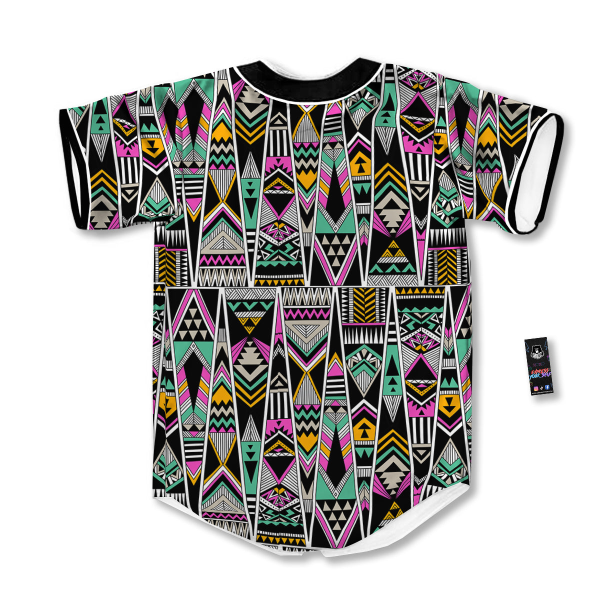 Aztec Tribal Vintage Print Pattern Baseball Jersey-grizzshop