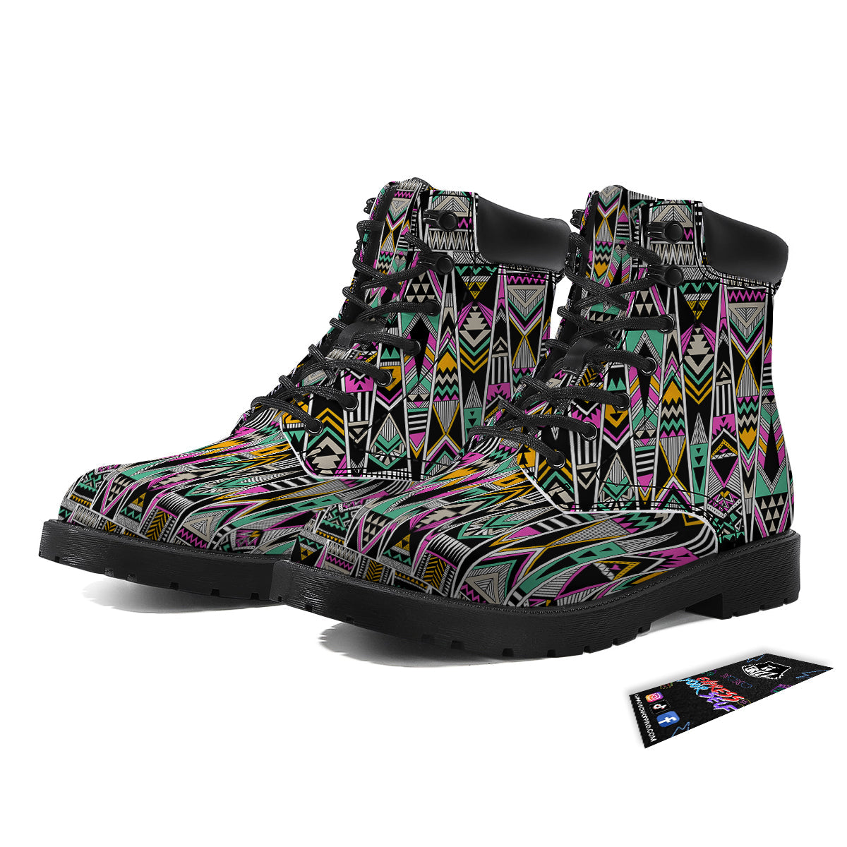Aztec Tribal Vintage Print Pattern Boots-grizzshop