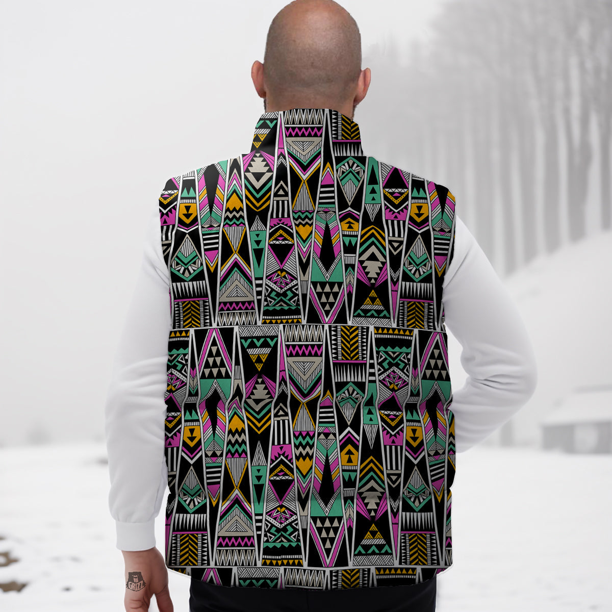 Aztec Tribal Vintage Print Pattern Down Vest