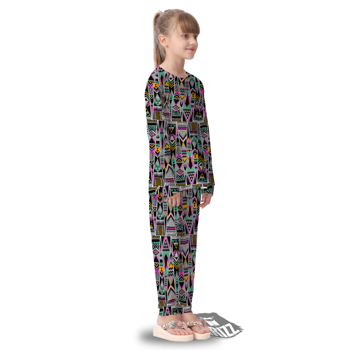 Aztec Tribal Vintage Print Pattern Kid's Pajamas-grizzshop