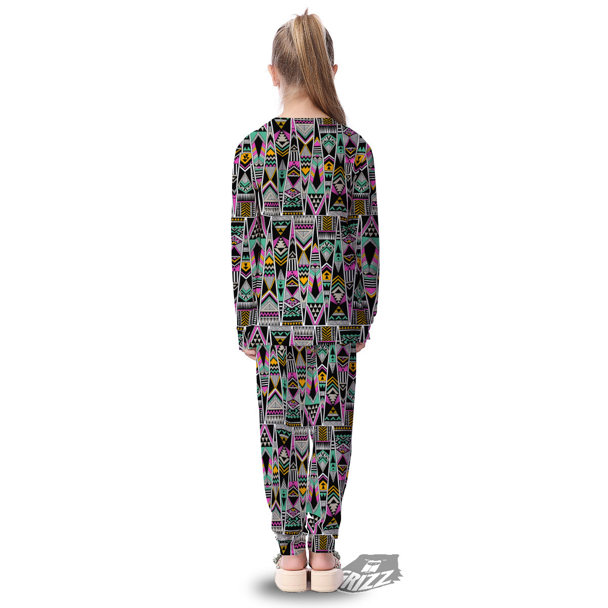 Aztec Tribal Vintage Print Pattern Kid's Pajamas-grizzshop