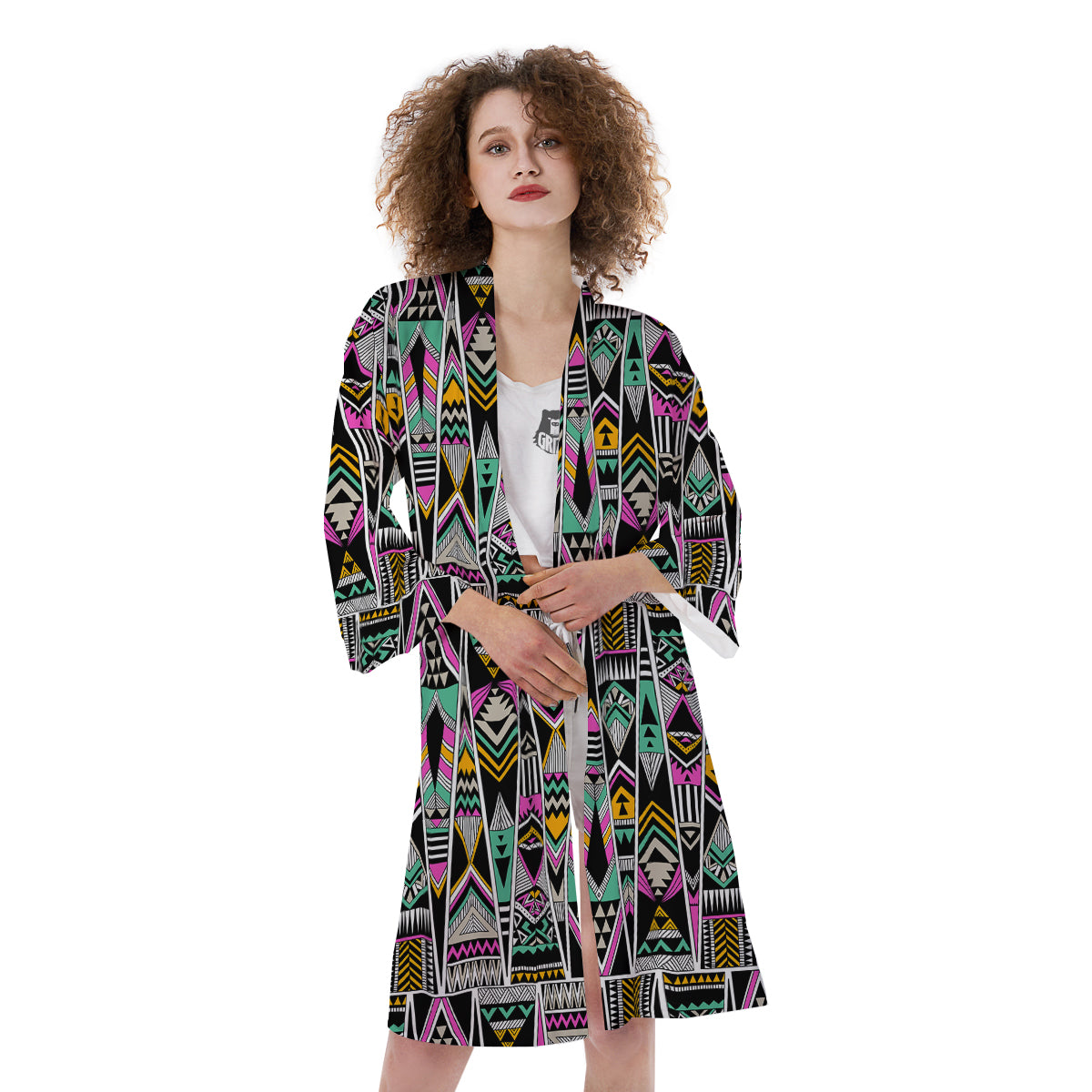 Aztec Tribal Vintage Print Pattern Kimono-grizzshop
