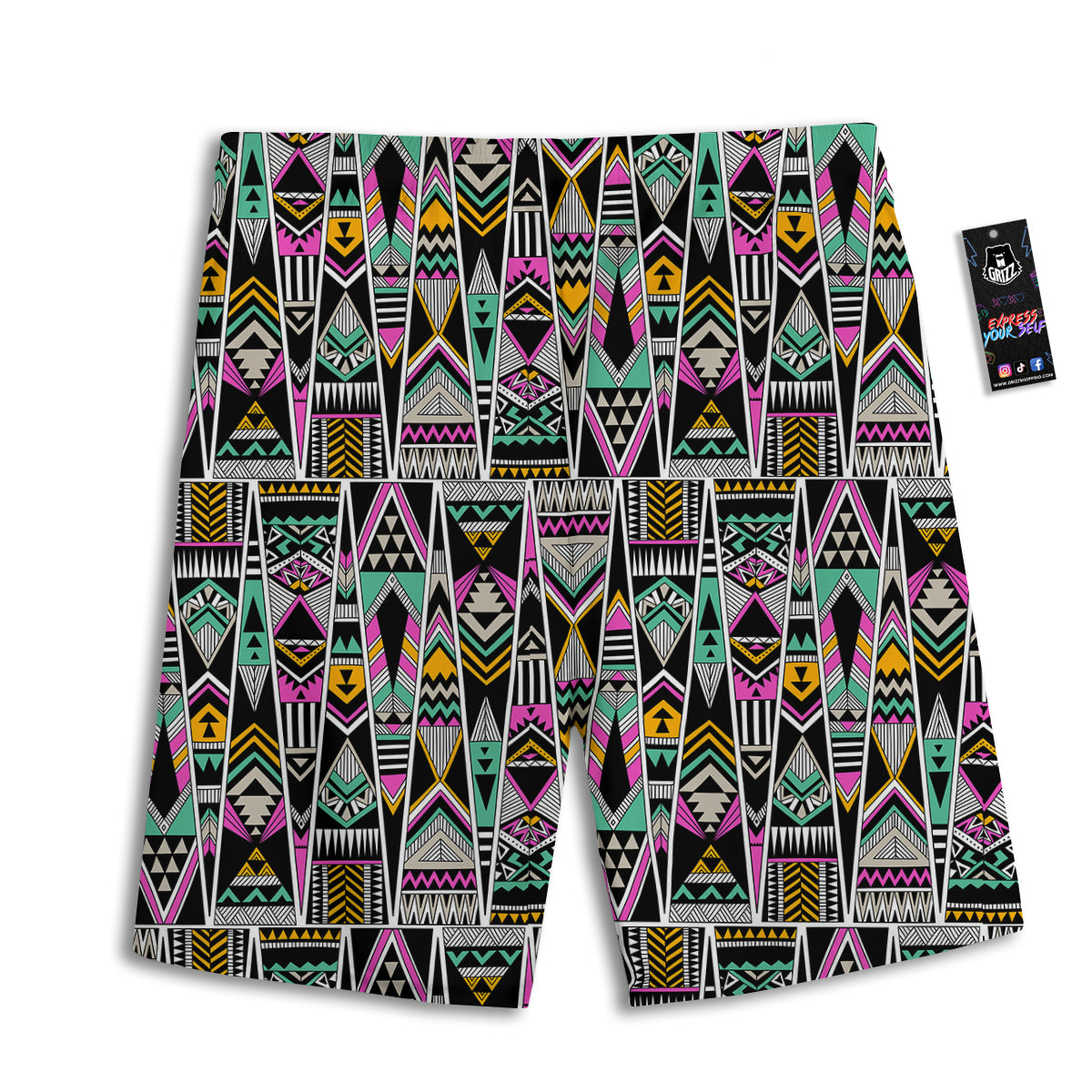 Aztec Tribal Vintage Print Pattern Men's Athletic Shorts