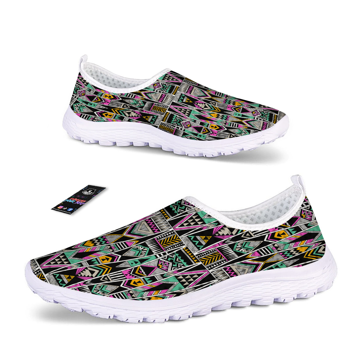 Aztec Tribal Vintage Print Pattern Nurse Shoes-grizzshop