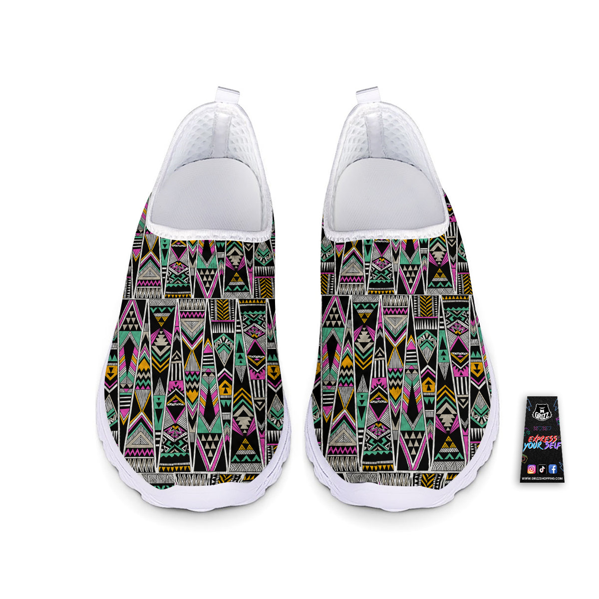 Aztec Tribal Vintage Print Pattern Nurse Shoes-grizzshop