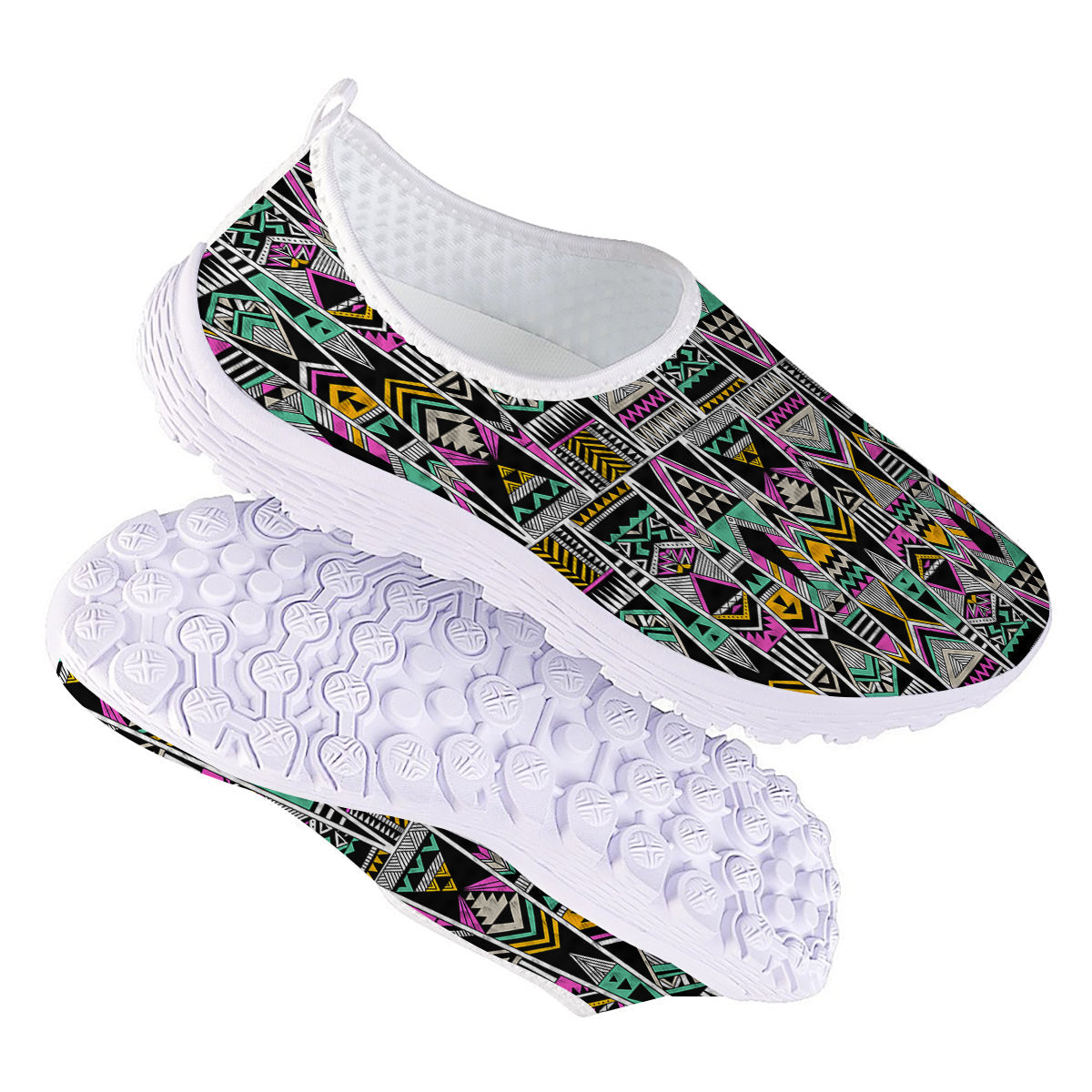 Aztec Tribal Vintage Print Pattern Nurse Shoes-grizzshop