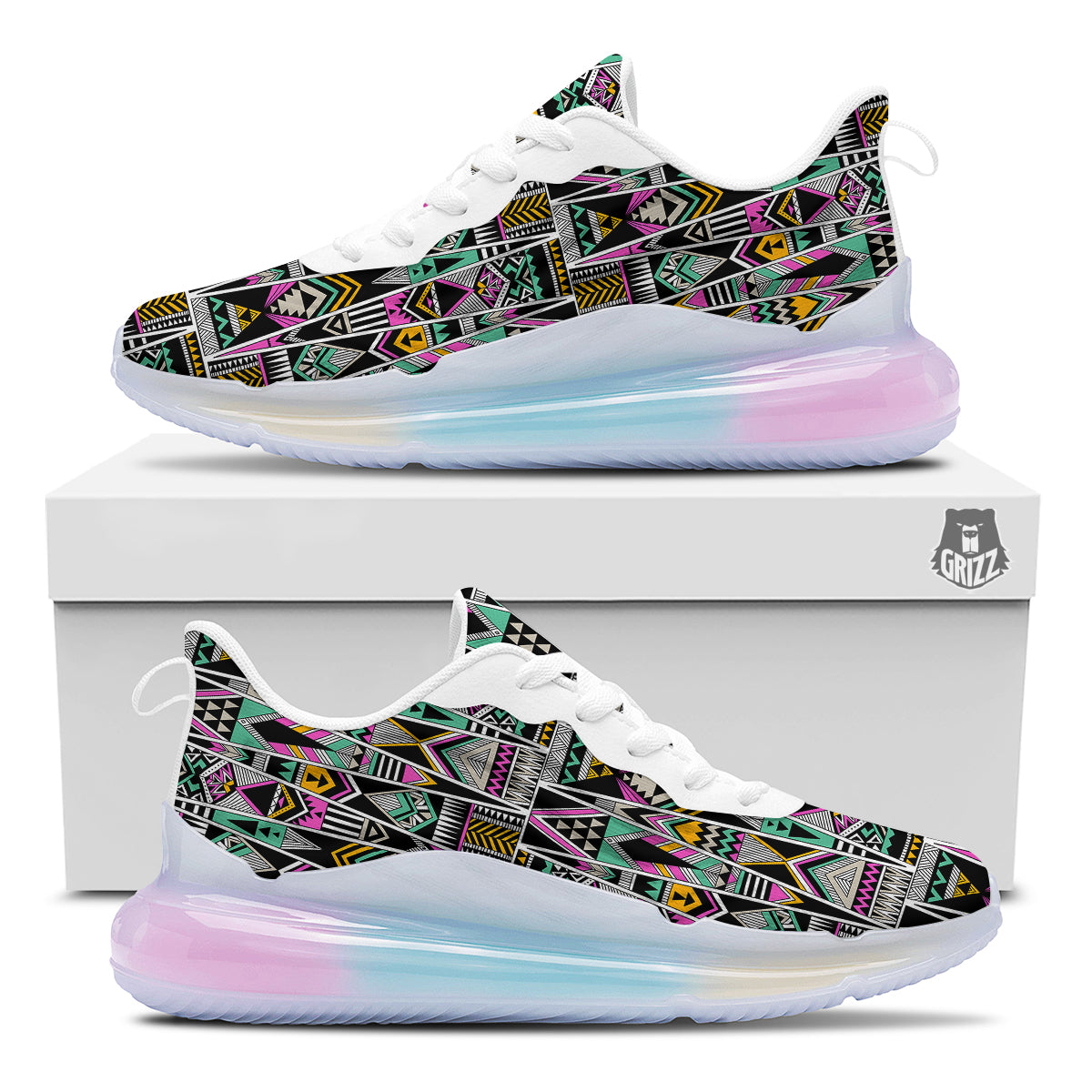 Aztec Tribal Vintage Print Pattern Running Sneakers-grizzshop