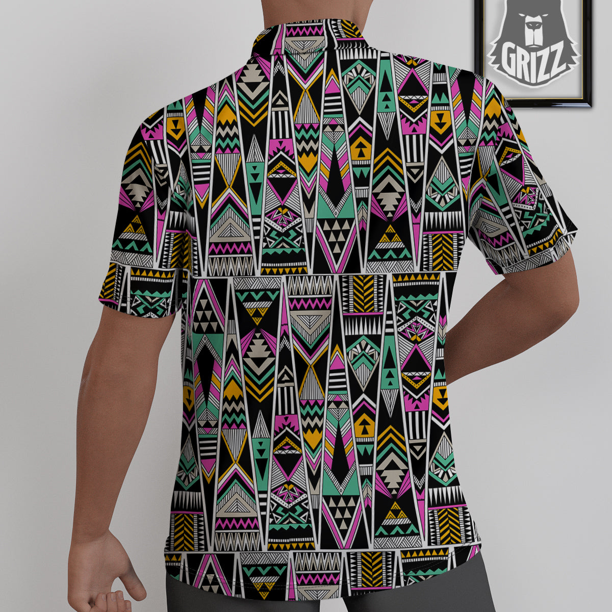 Aztec Tribal Vintage Print Pattern Untucked Shirts-grizzshop