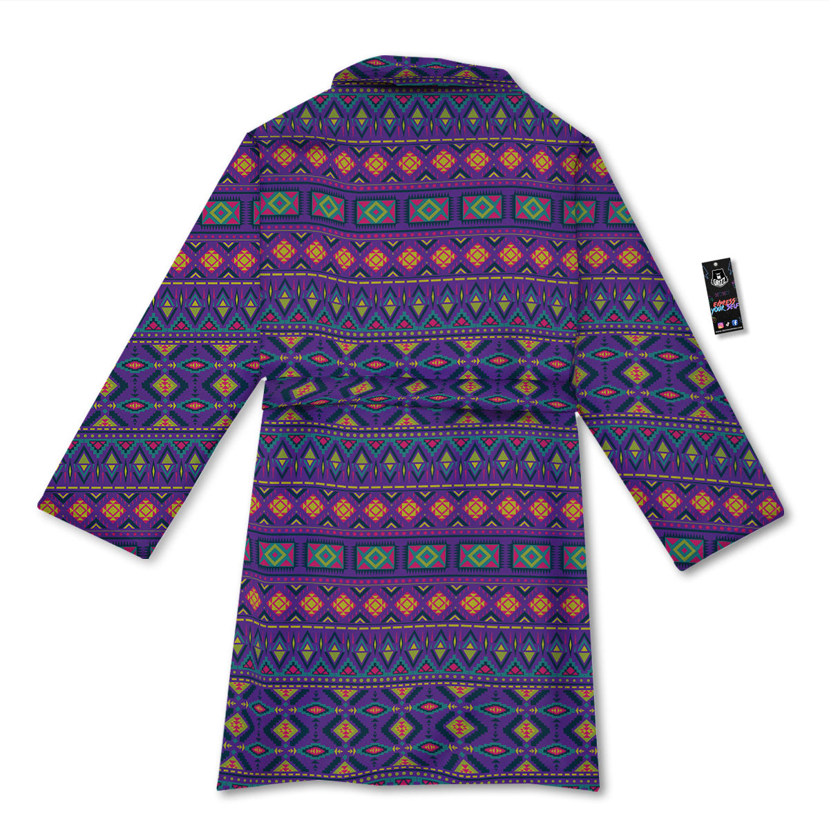 Aztec Trippy Neon Ethnic Print Bathrobe-grizzshop
