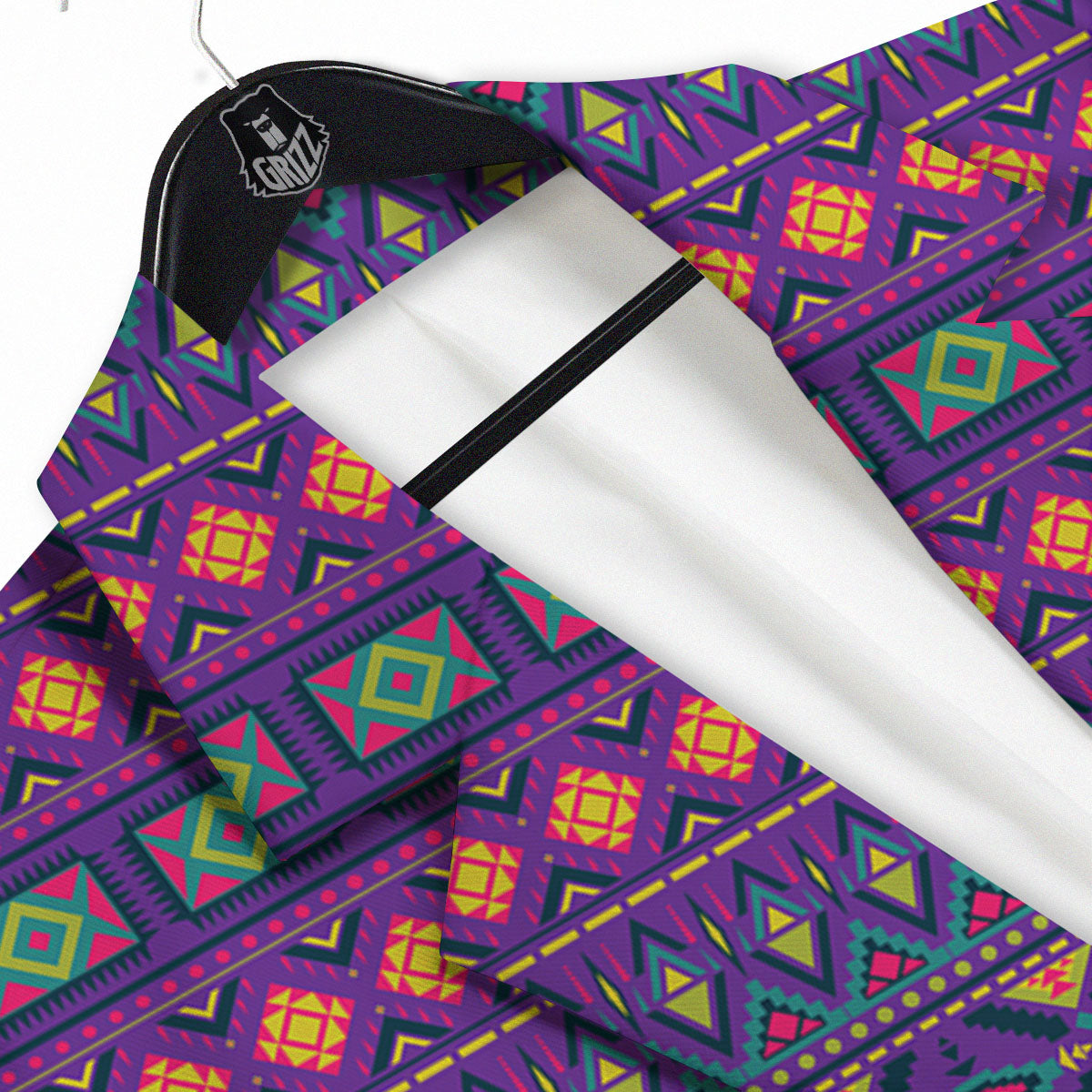 Aztec Trippy Neon Ethnic Print Men's Sport Coat-grizzshop