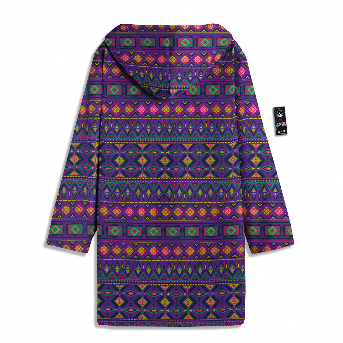 Aztec Trippy Neon Ethnic Print Men's Windbreaker Jacket-grizzshop