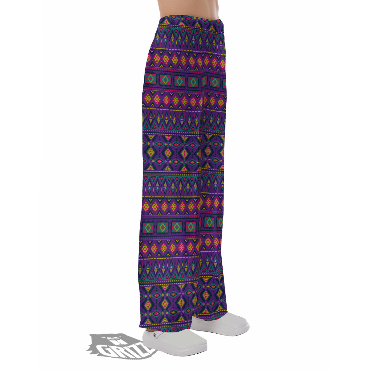 Aztec Trippy Neon Ethnic Print Pajama Pants-grizzshop