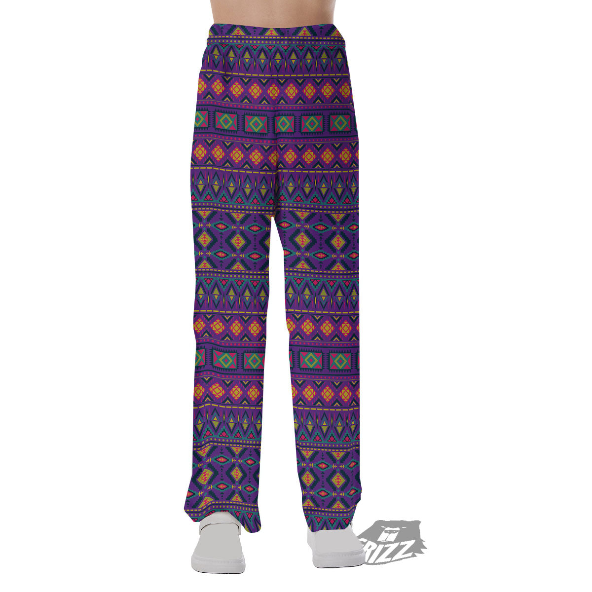 Aztec Trippy Neon Ethnic Print Pajama Pants-grizzshop