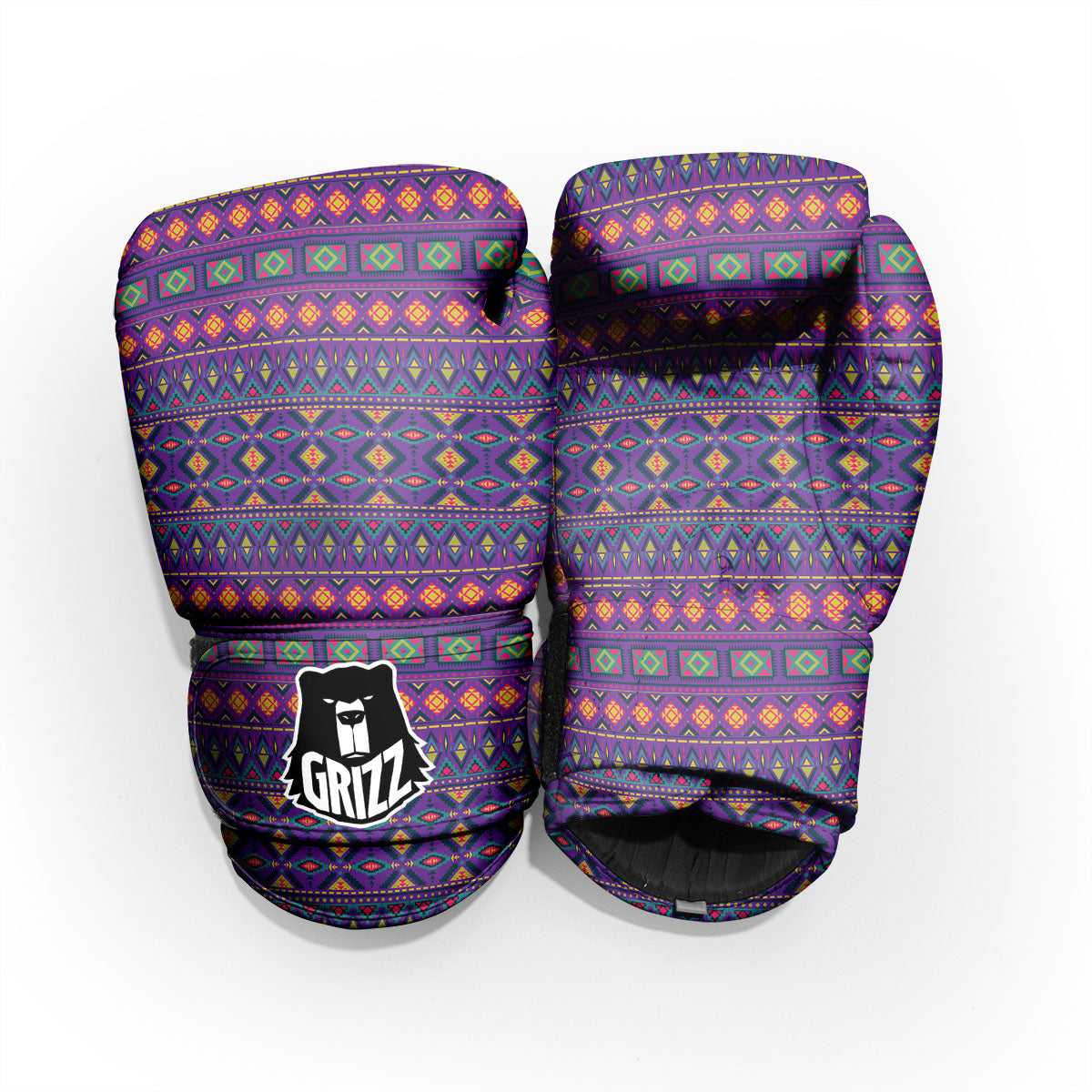 Aztec Trippy Neon Ethnic Print Pro Boxing Glove