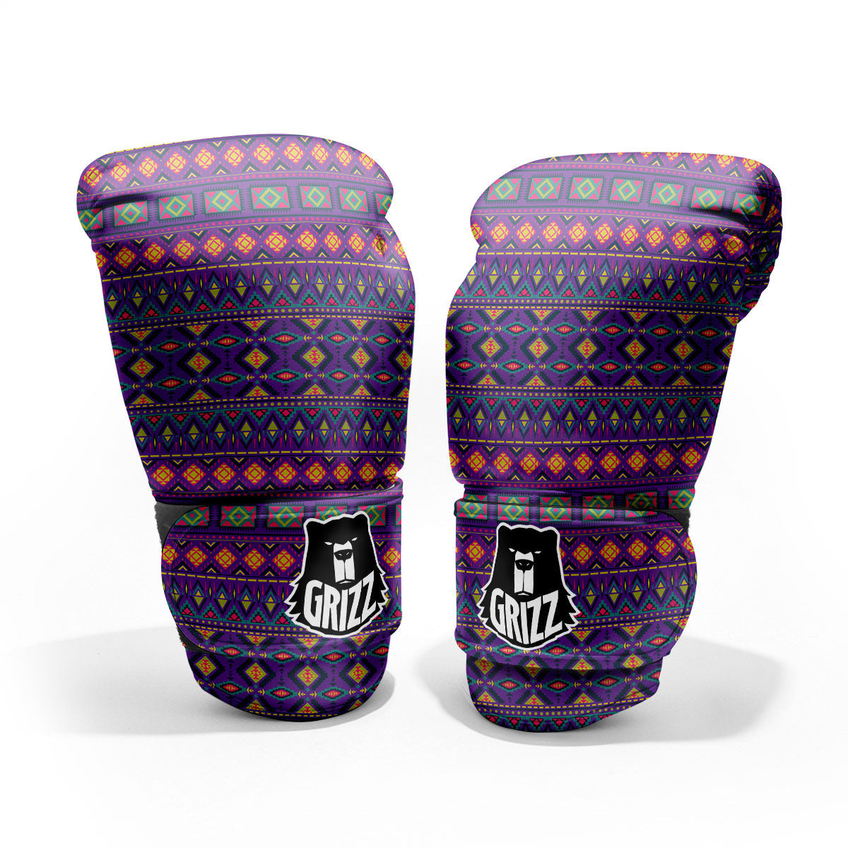 Aztec Trippy Neon Ethnic Print Pro Boxing Glove