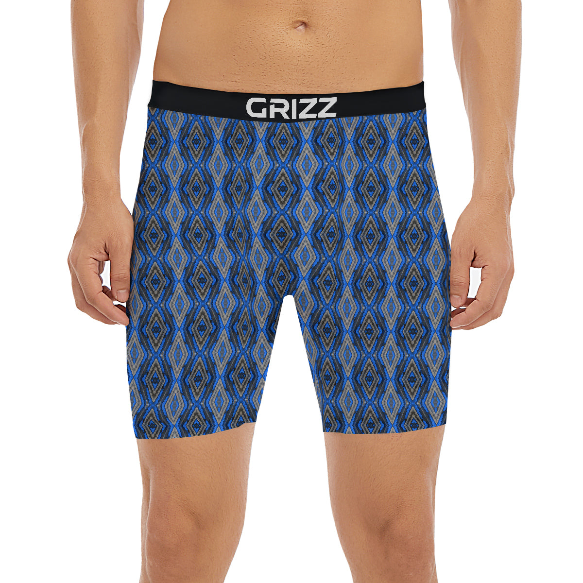 Aztec Trippy Turquoise Ethnic Print Pattern Boxer Briefs-grizzshop