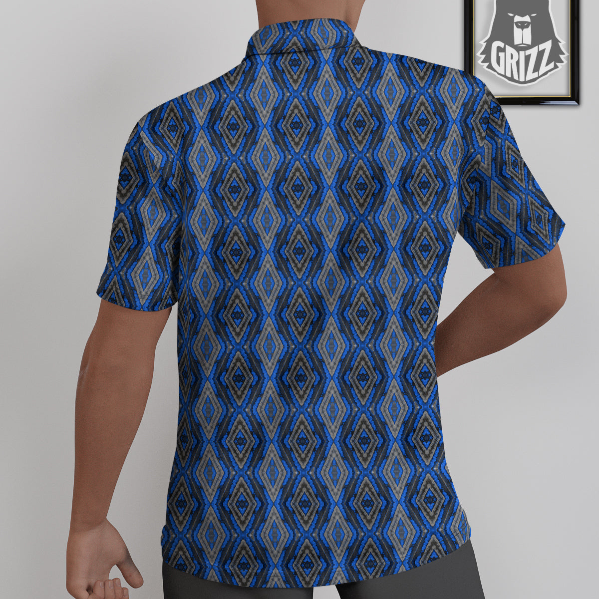 Aztec Trippy Turquoise Ethnic Print Pattern Untucked Shirts-grizzshop