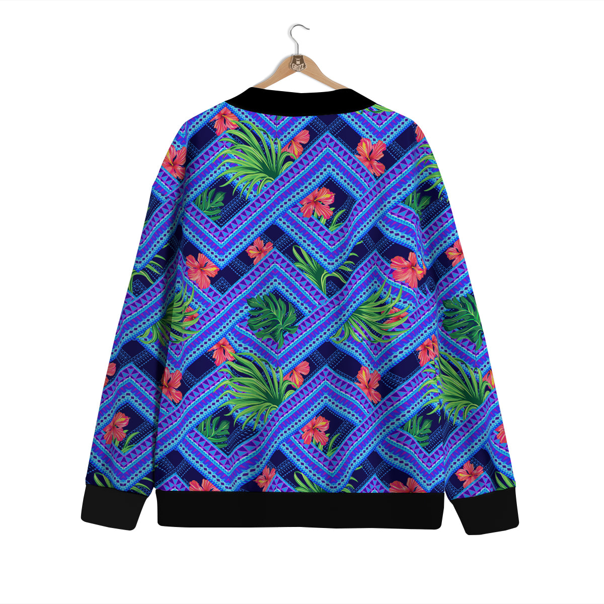 Aztec Tropical Hibiscus Flower Print Pattern Cardigan-grizzshop