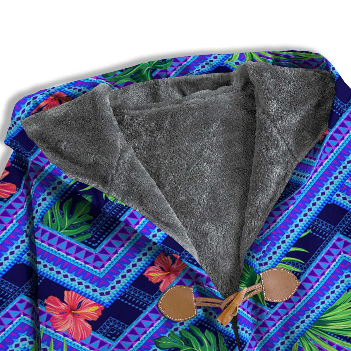 Aztec Tropical Hibiscus Flower Print Pattern Men's Windbreaker Jacket-grizzshop
