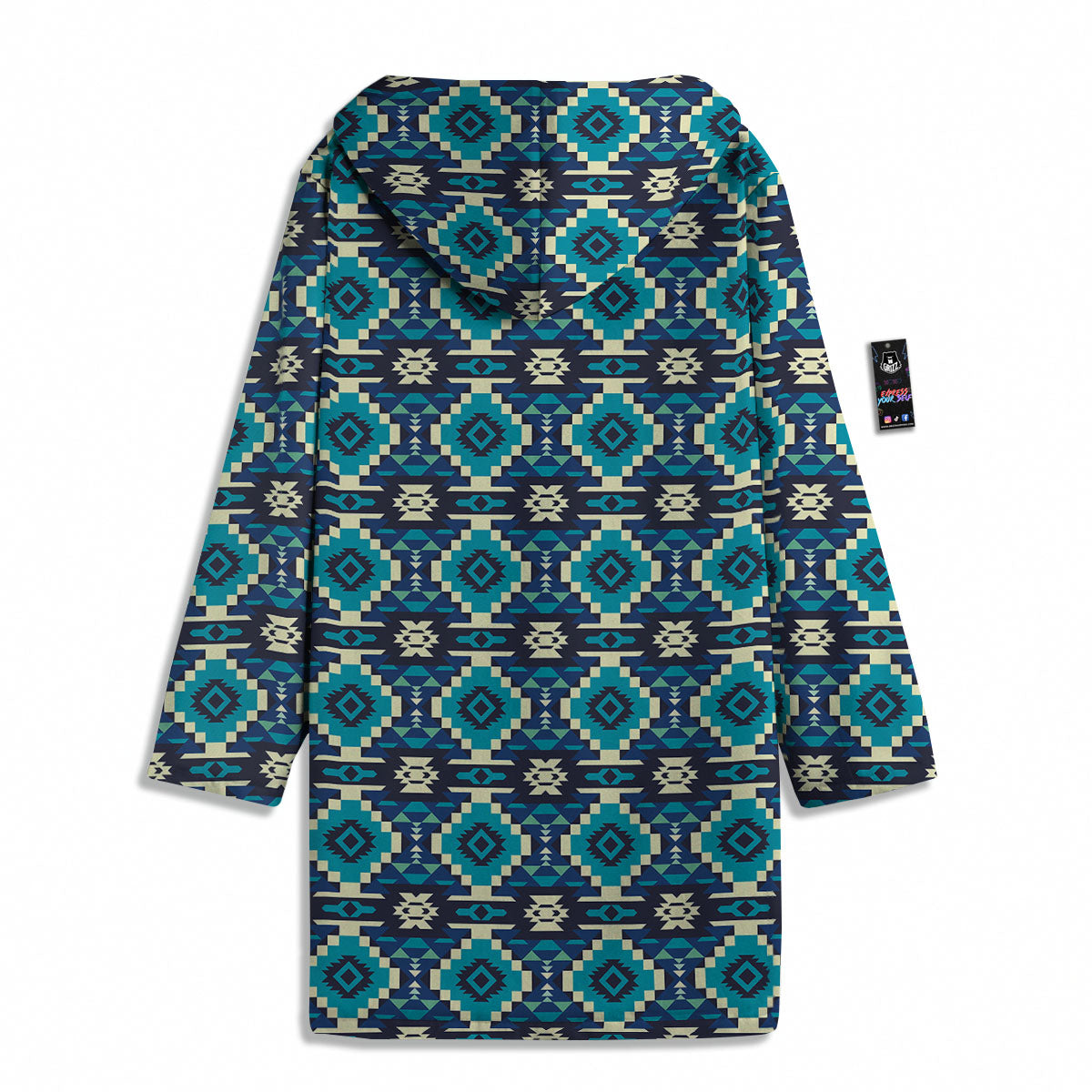 Aztec Turquoise And Blue Print Pattern Men's Windbreaker Jacket-grizzshop