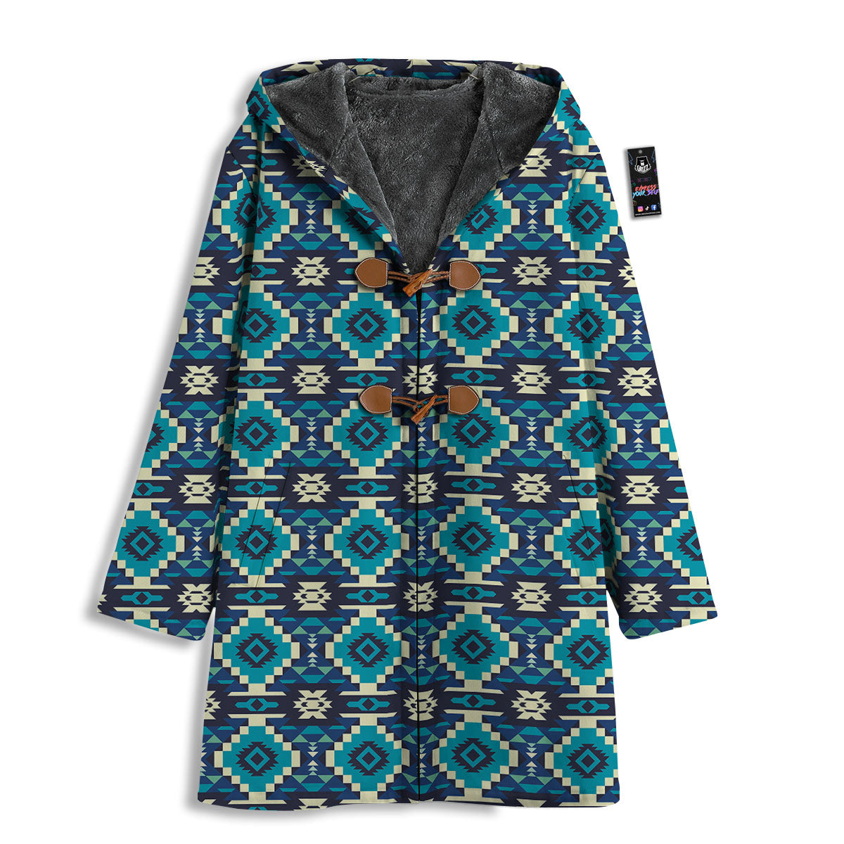 Aztec Turquoise And Blue Print Pattern Men's Windbreaker Jacket-grizzshop
