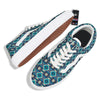 Aztec Turquoise And Blue Print Pattern Skate Shoes-grizzshop