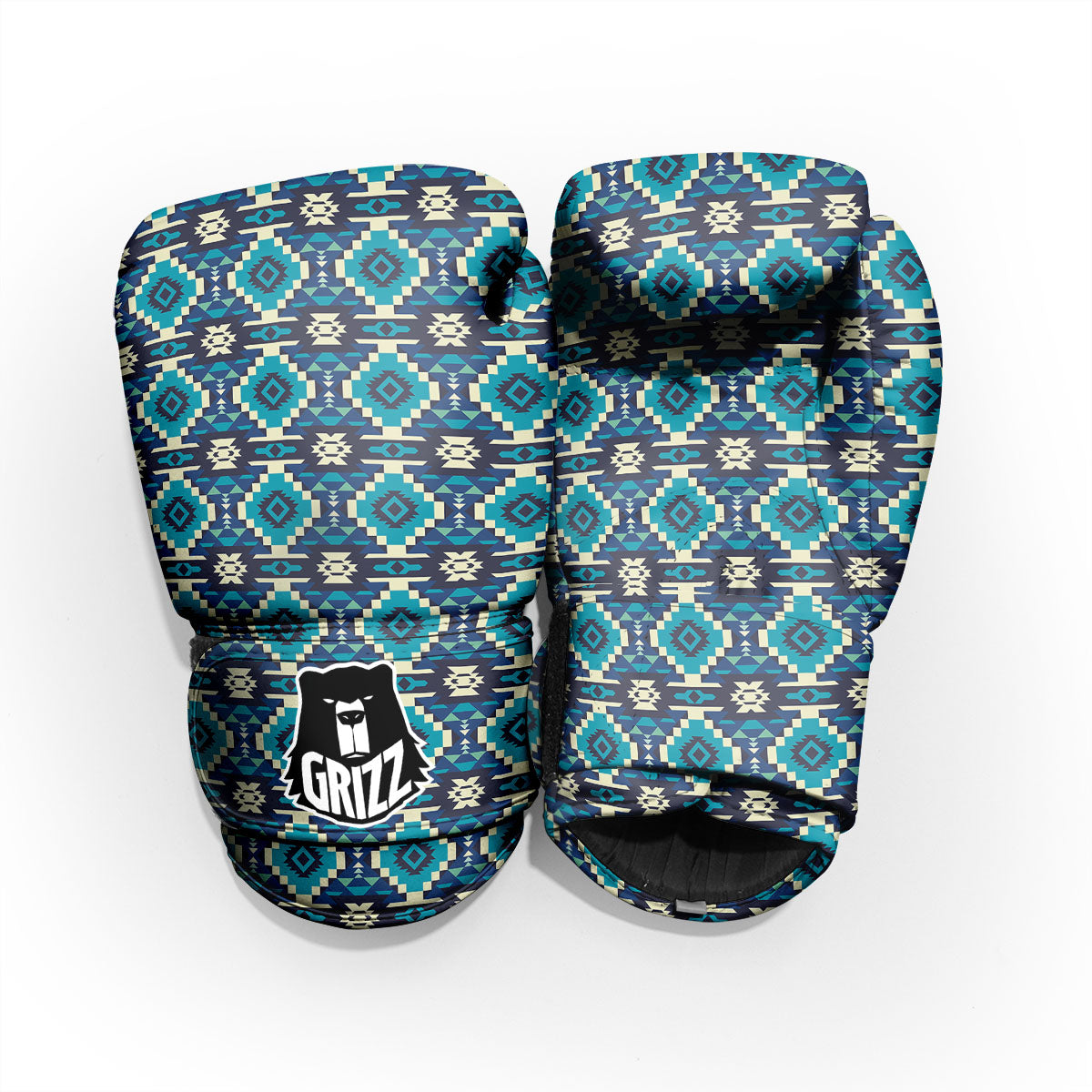 Aztec Turquoise And Blue Print Pattern Pro Boxing Glove