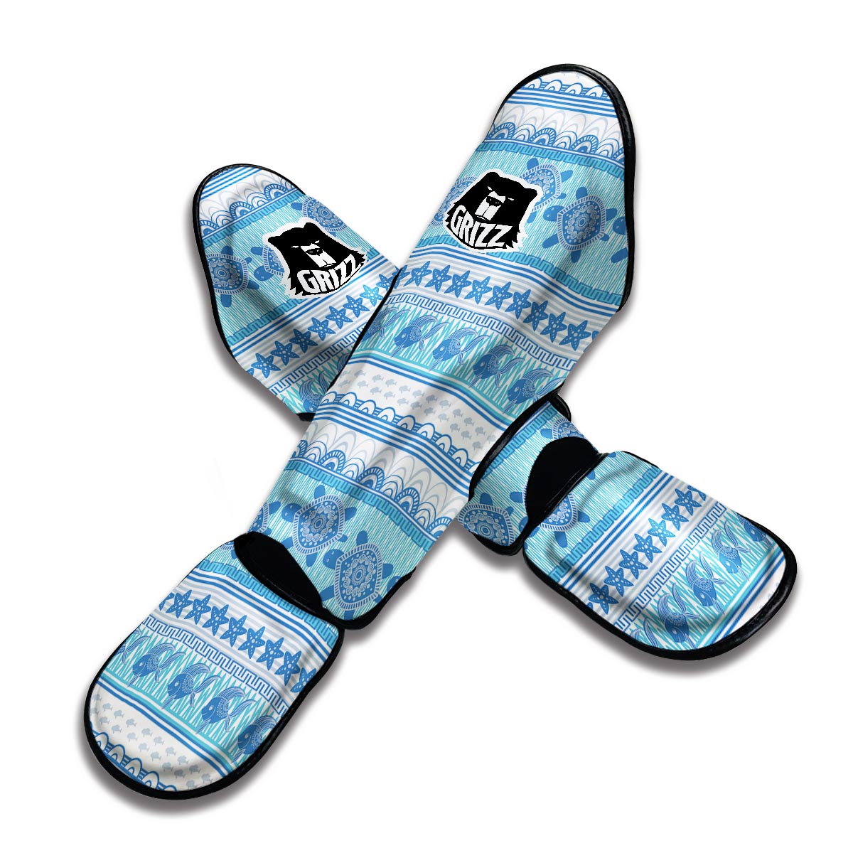 Aztec Turtle Muay Thai Shin Guards-grizzshop