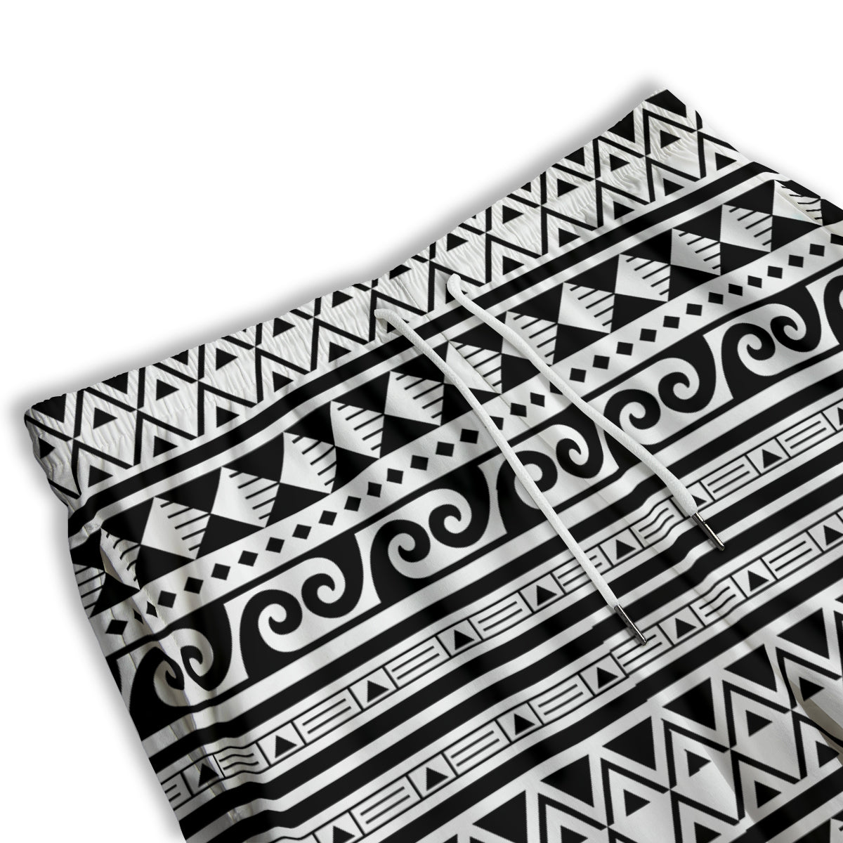 Aztec White And Black Print Pattern Men's Athletic Shorts