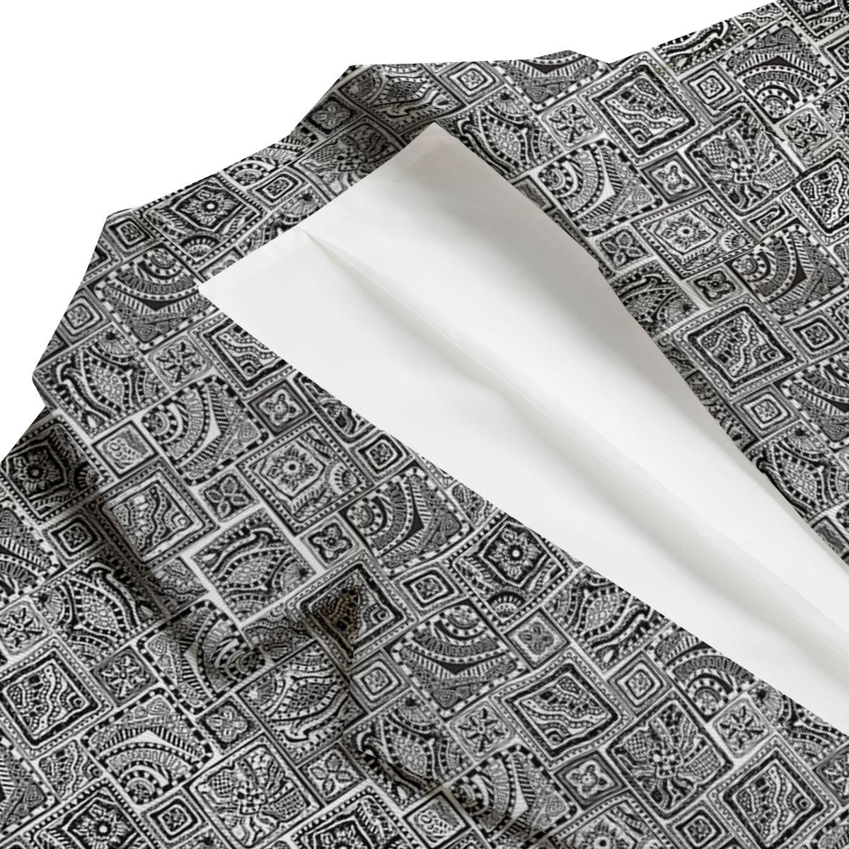 Aztec White And Grey Print Pattern Men's Blazer-grizzshop