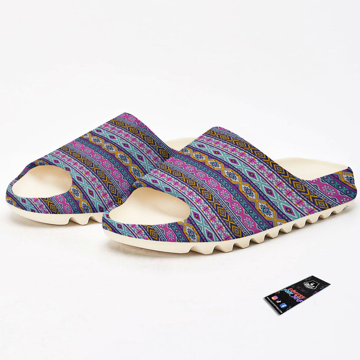 Aztec Bright Colors Print Pattern Sandals-grizzshop
