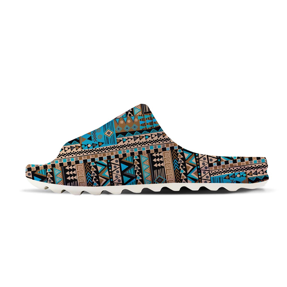 Aztec Brown And Teal Print Pattern Sandals-grizzshop
