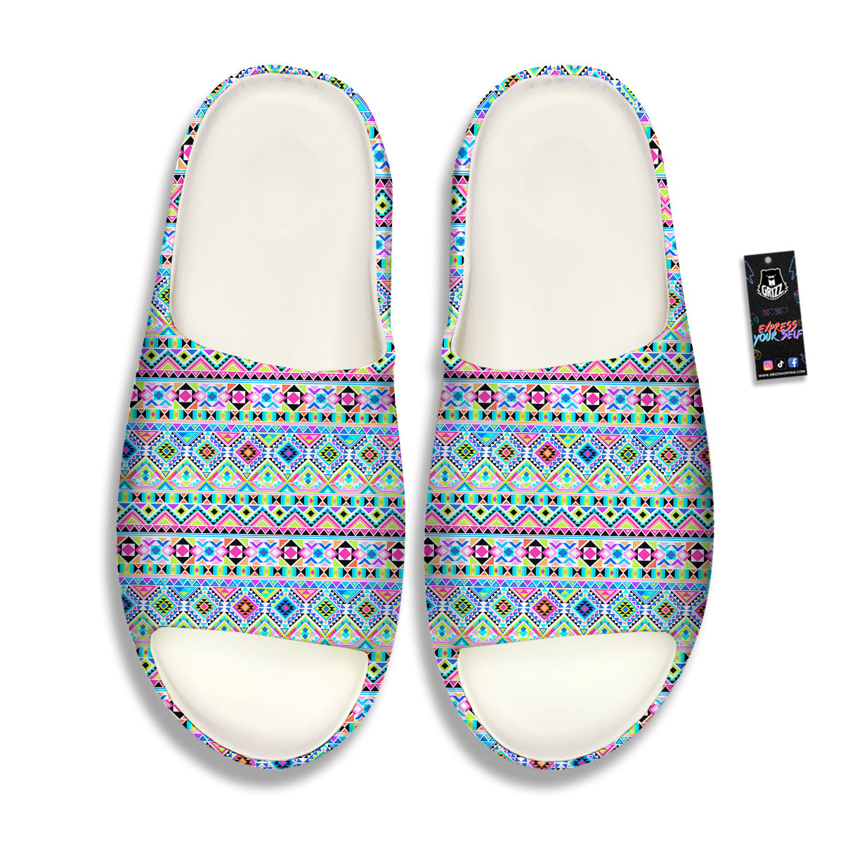Aztec Colorful Print Pattern Sandals-grizzshop